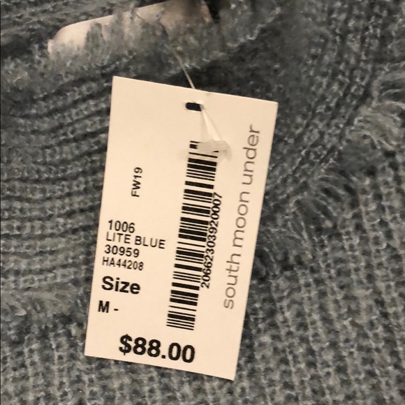 Light blue — not grey - sweater with bell sleeves - Picture 2 of 5